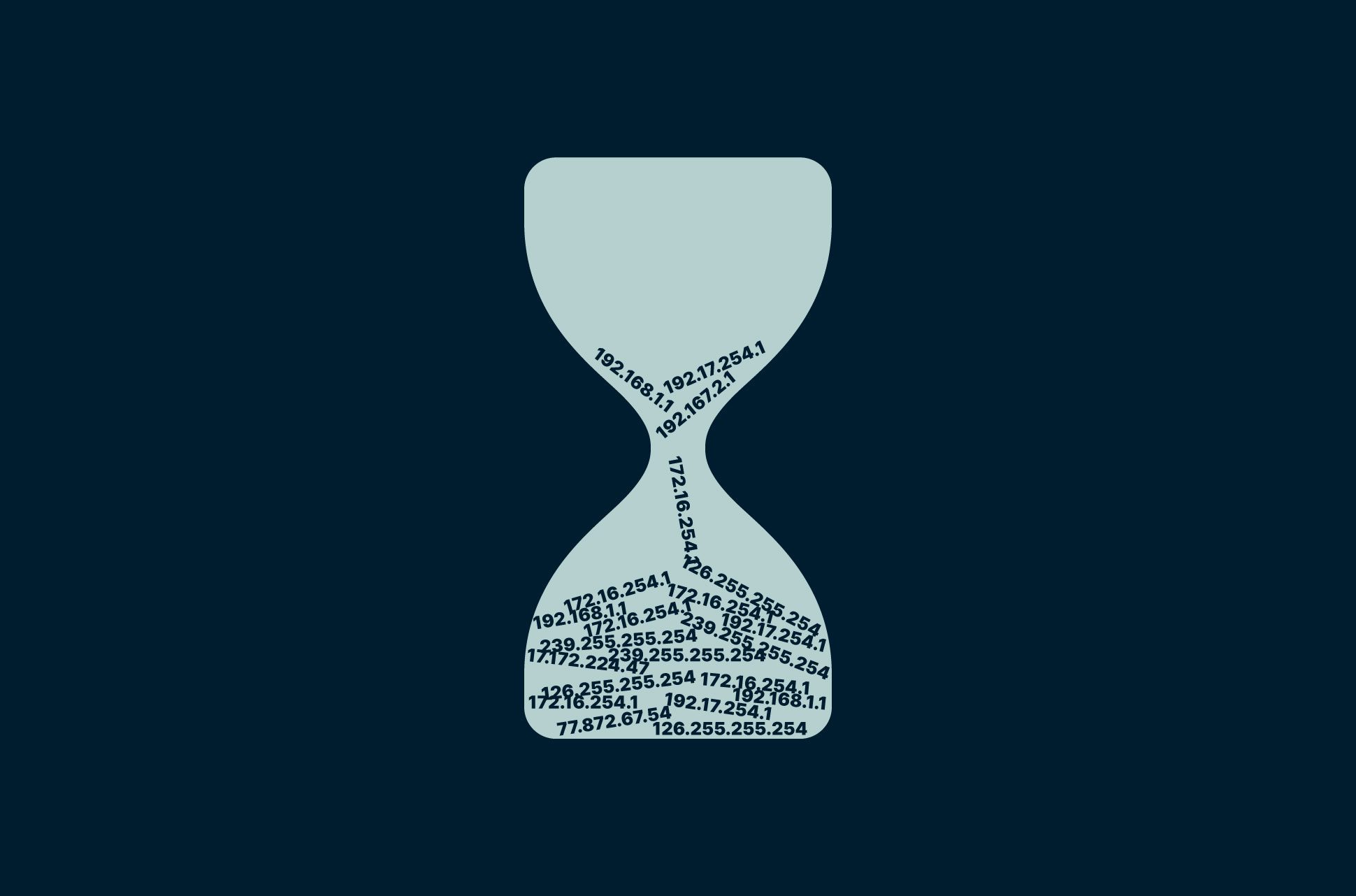 IP addresses in an hourglass.