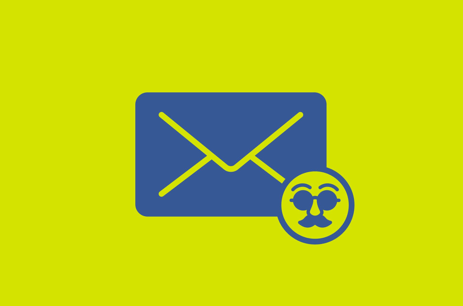 Umschlag mit anonymen Gesicht.