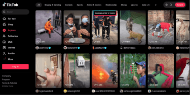 TikTok Explore page.