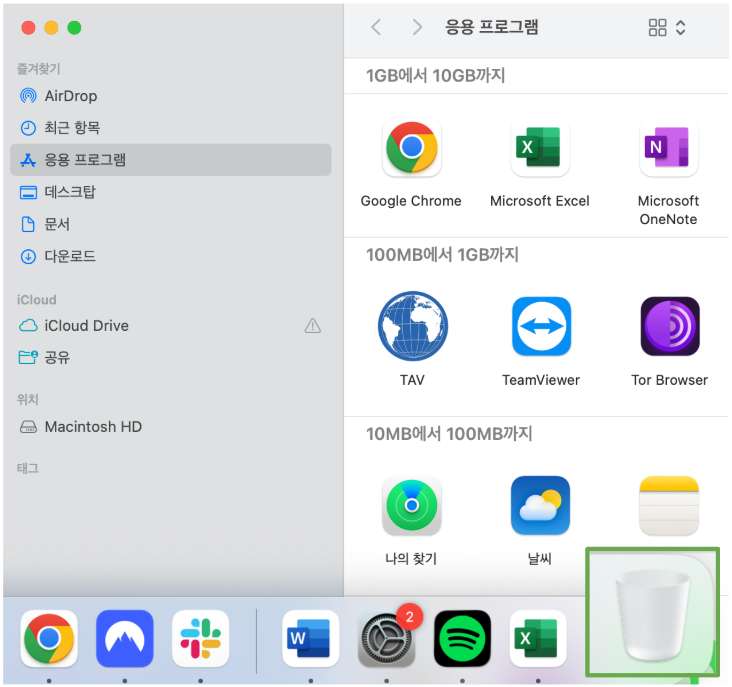 Tor Browser icon being dragged from the Applications folder to the Trash on macOS to uninstall it.