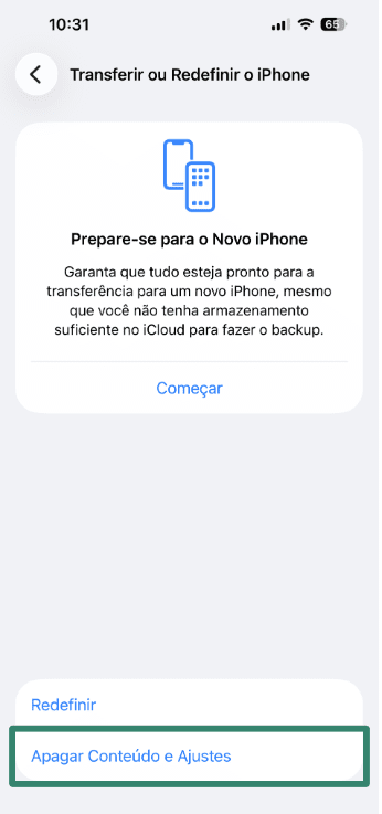 Erase all content and settings on iPhone for full device reset.