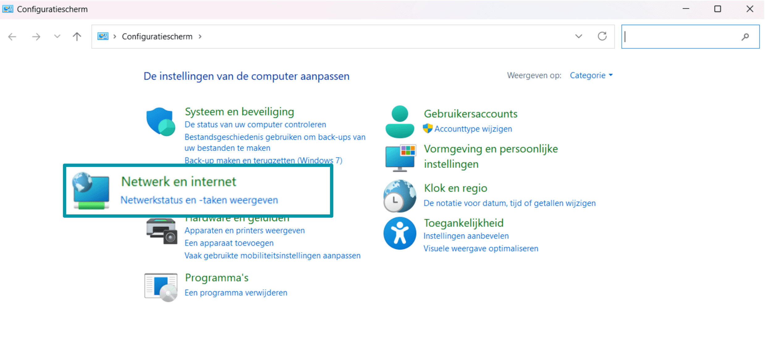 Click Network And Internet Nl