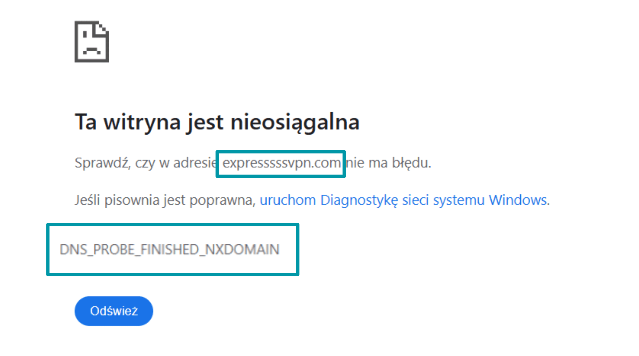 Dns Nxdomain Error Pl