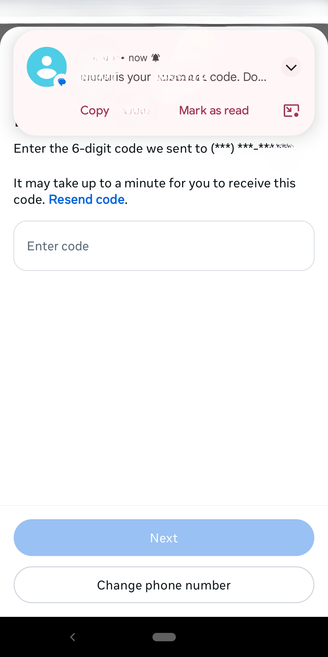 Confirming your 2FA setup with a verification code.