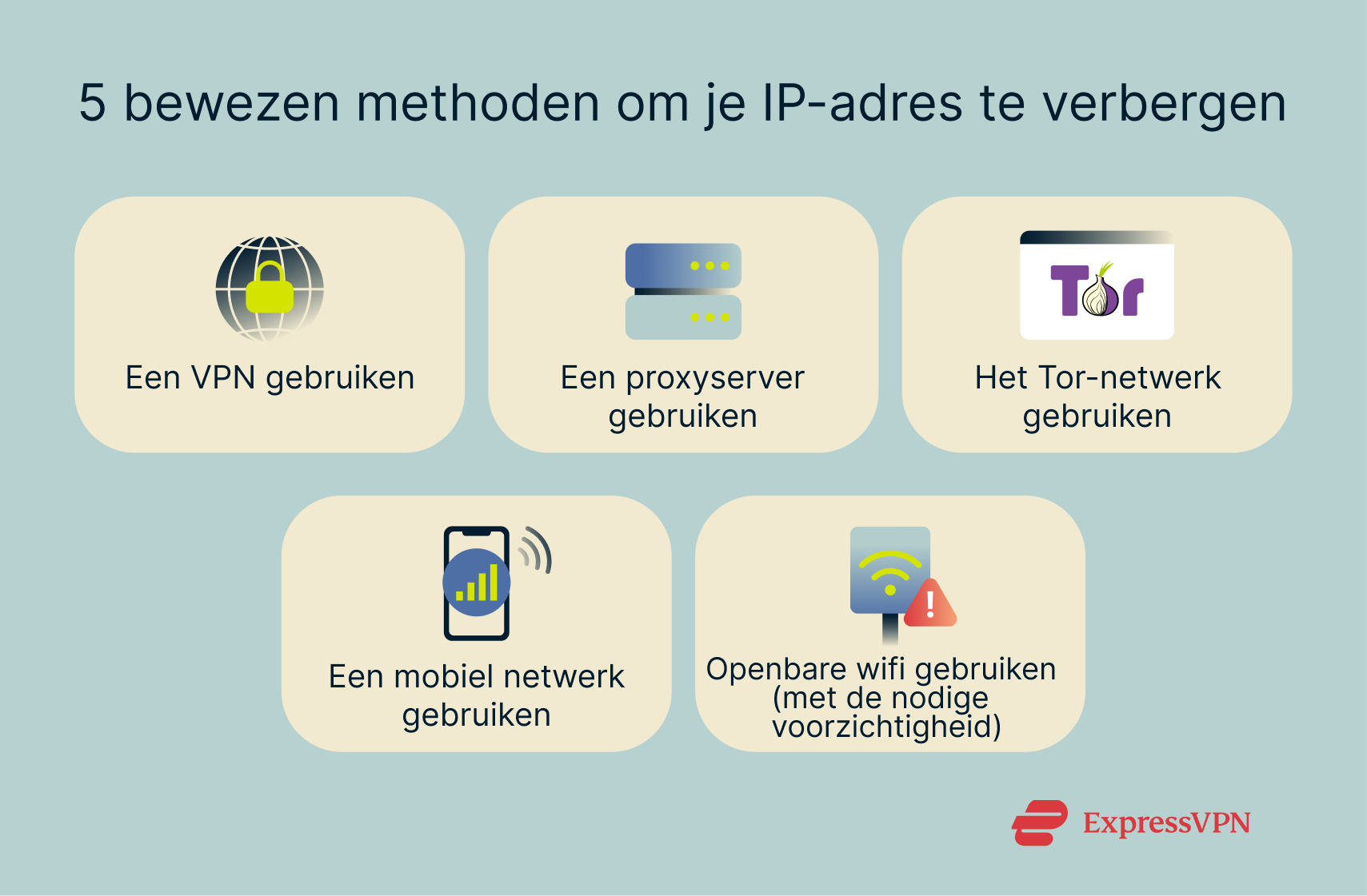 The various methods of hiding an IP address.