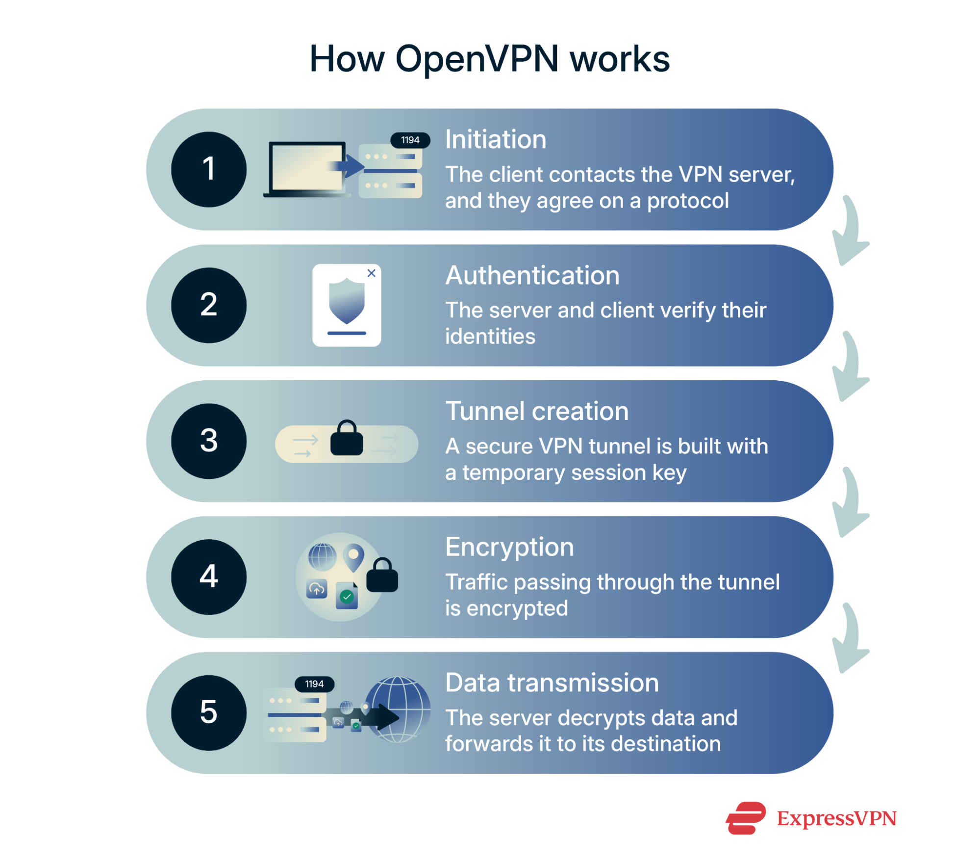 Infographic describing how OpenVPN works.