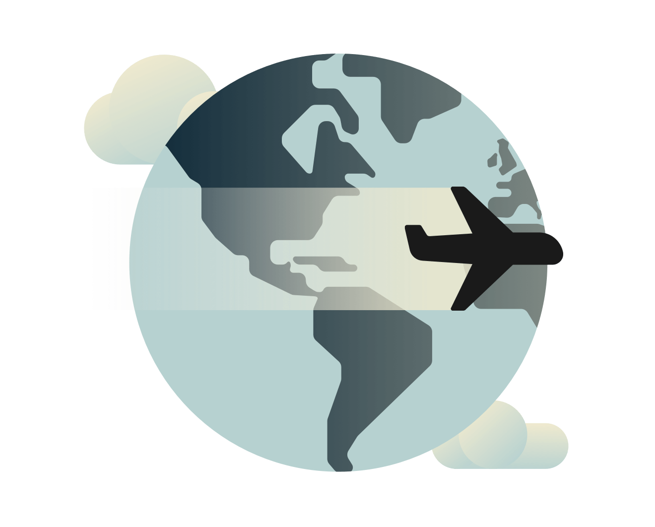 Letadlo létající po celém světě.