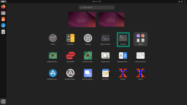 The app menu on Linux.