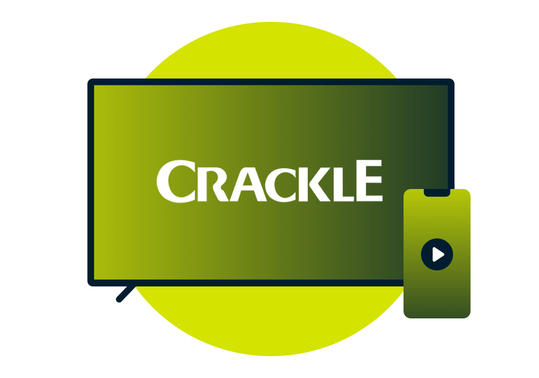 Crackle logo på TV-skjermen.