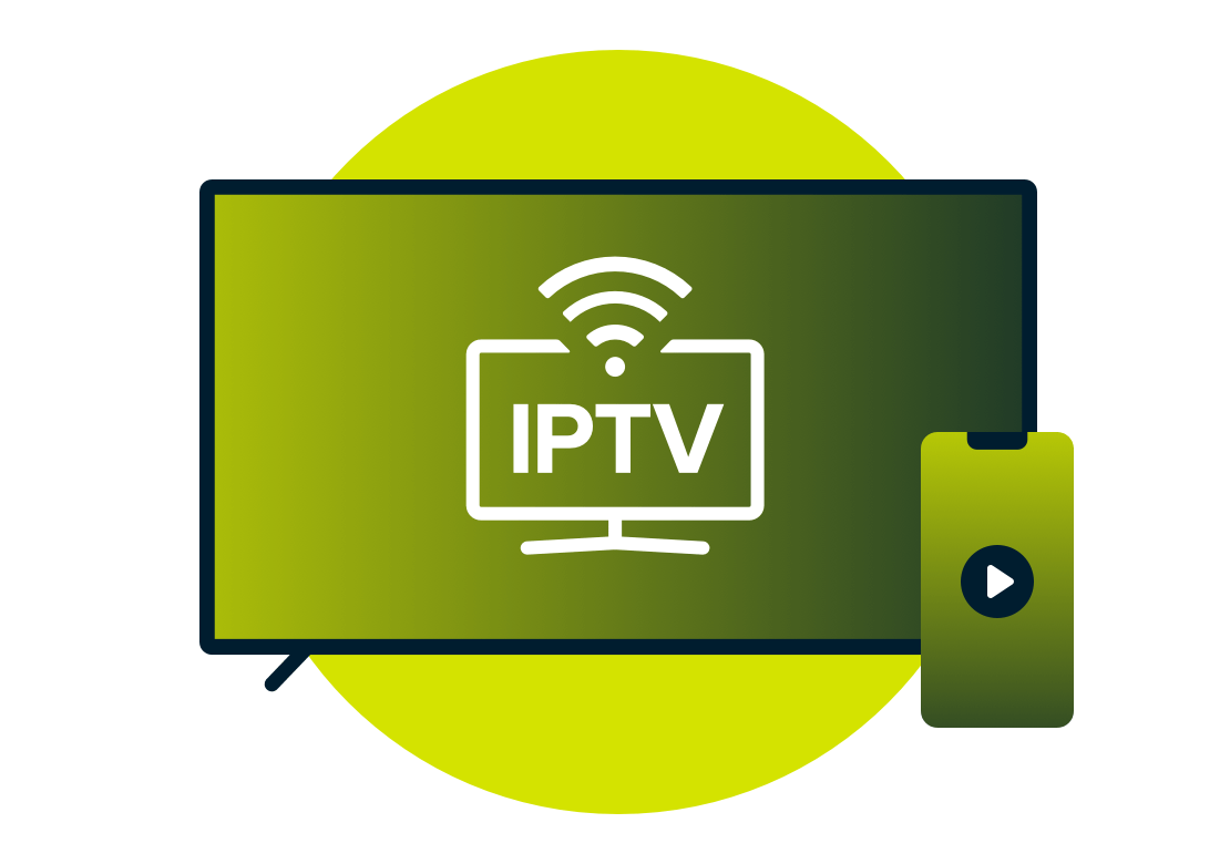 IPTV op een tv-scherm.