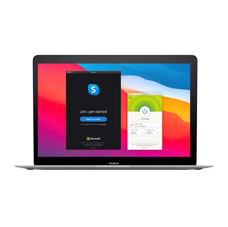 VPNがついたSkype UI。