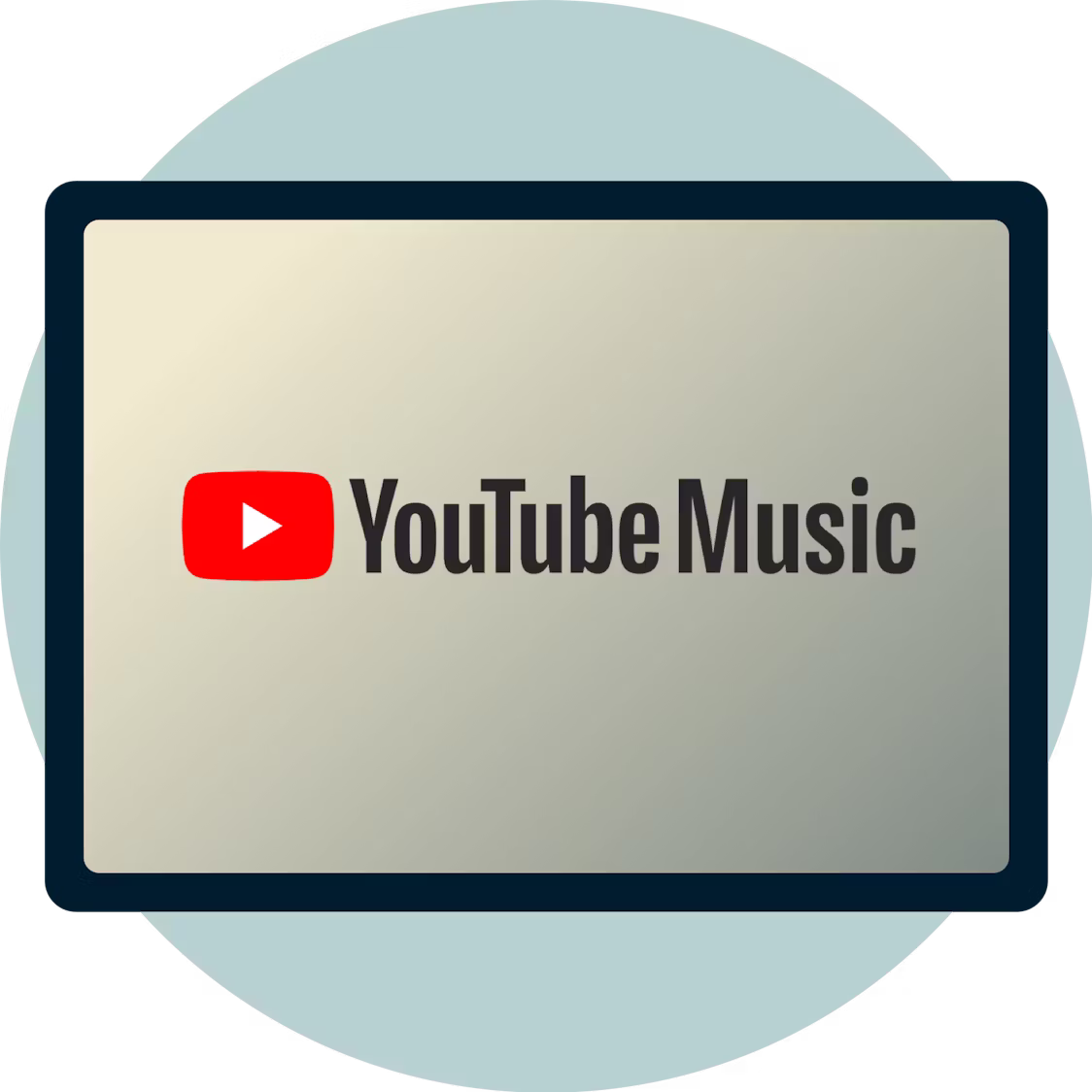 Bir ekranda YouTube Müzik logosu.