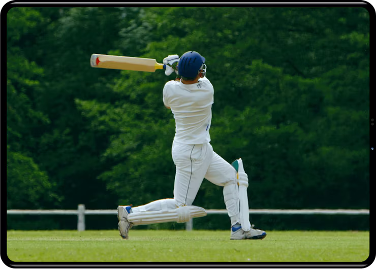 タブレットでHotstarのクリケットを視聴。