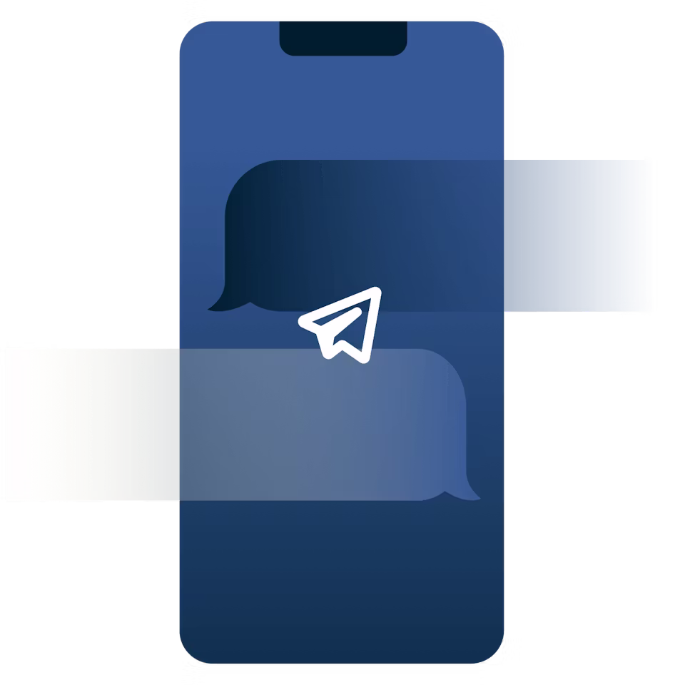 スマホの画面にキーが表示されているメッセージングアプリ。