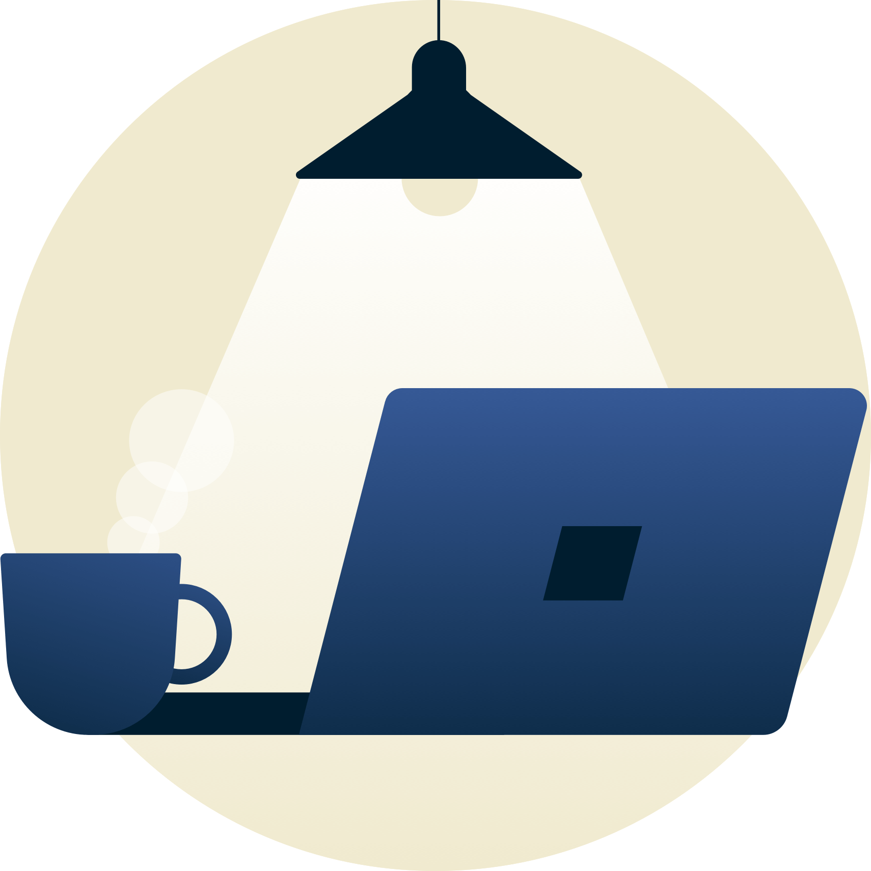 Sizden uzak bakan bir dizüstü bilgisayarda parlayan lamba.