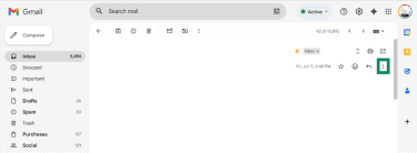 The Gmail web interface is open and the 3 dots are selected.