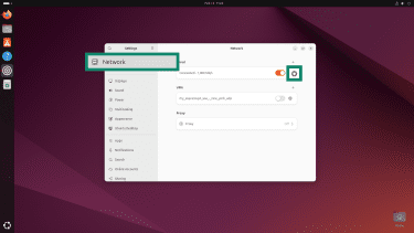The Network section in Ubuntu Settings.