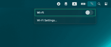 Toggle Wi-Fi on off on Mac.